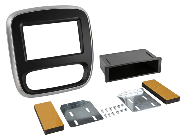 2-DIN Paneel Opel - Renault - Fiat - Nissan - Kleur : Zwart/zilver