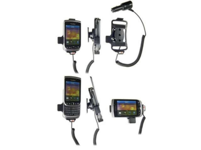BlackBerry 9800/9810 Actieve houder met 12/24V lader. Let op: Uitlopend artikel, Kan niet retour!
