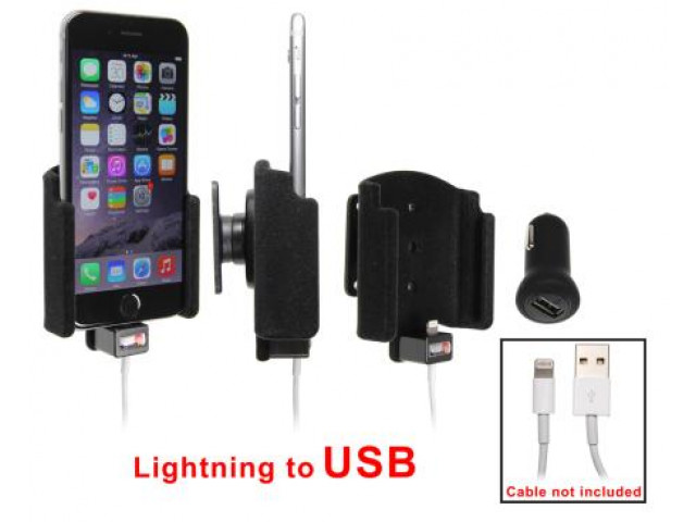 Apple iPhone 6 Passieve houder. Voor Apple lightning kabel naar USB met Griffin USB 12/24V plug (Ges