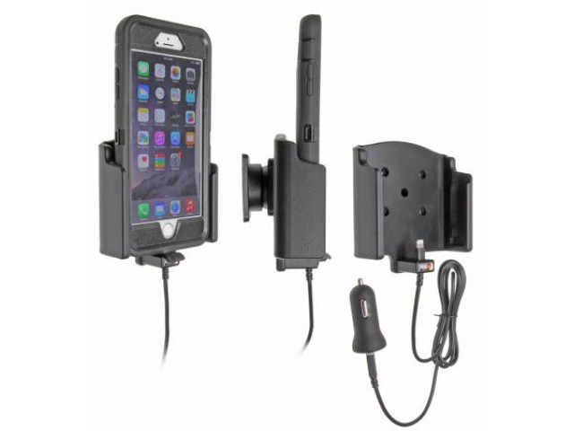 Apple iPhone 6 Plus Actieve houder met 12V USB plug. Otterbox defender hoes, 