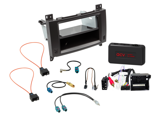 2-DIN Kit met Vak Diverse Mercedes Benz SWI/Analoog/Antenne 