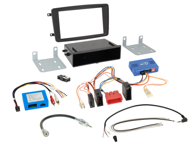 2-DIN Kit Mercedes Voertuigen SWI/Analoog/Antenne met aflegbakje
