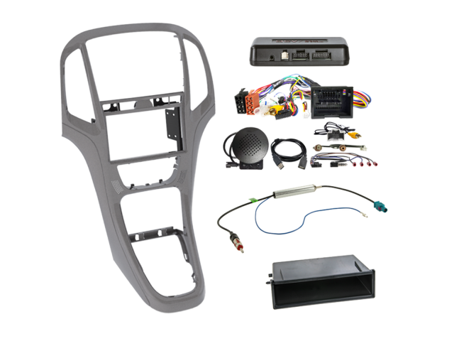 2-DIN Kit met aflegbakje Opel Astra 2009-2018 grijs i-dapter