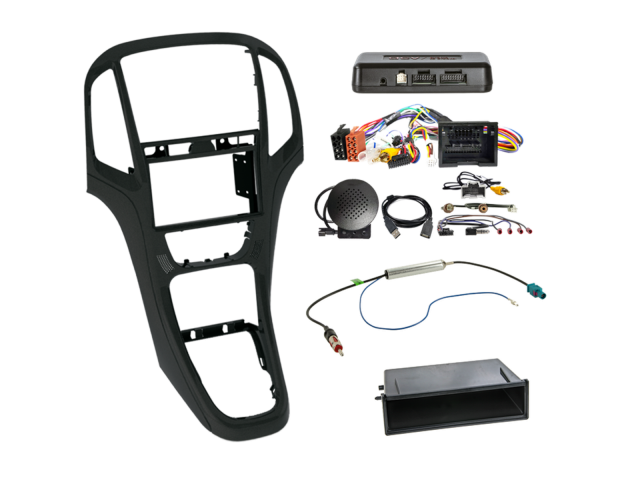 2-DIN Kit met aflegbakje Opel Astra 2009-2018 zwart i-dapter