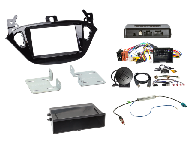 2-DIN Kit met aflegbakje Opel Adam/Corsa E i-dapter/Antenne
