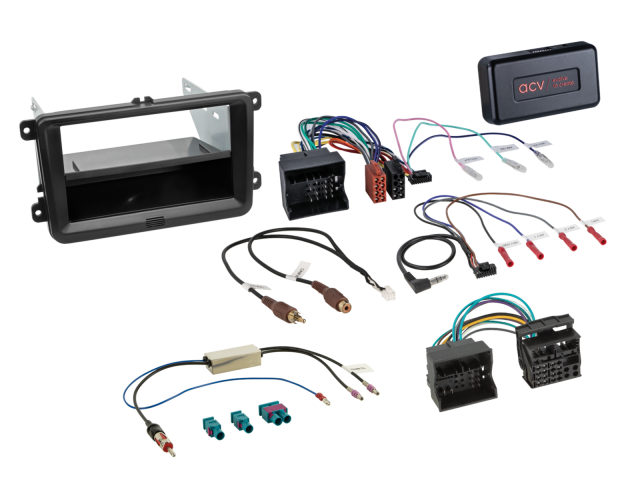 2-DIN Kit met aflegvak Skoda/VW Zwart 