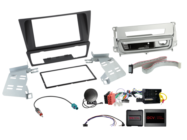 2-DIN KIT BMW 3series met smoker package silver SWC/antenna