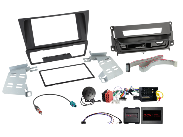 2-DIN KIT BMW 3series met smoker package zwart SWC/antenna