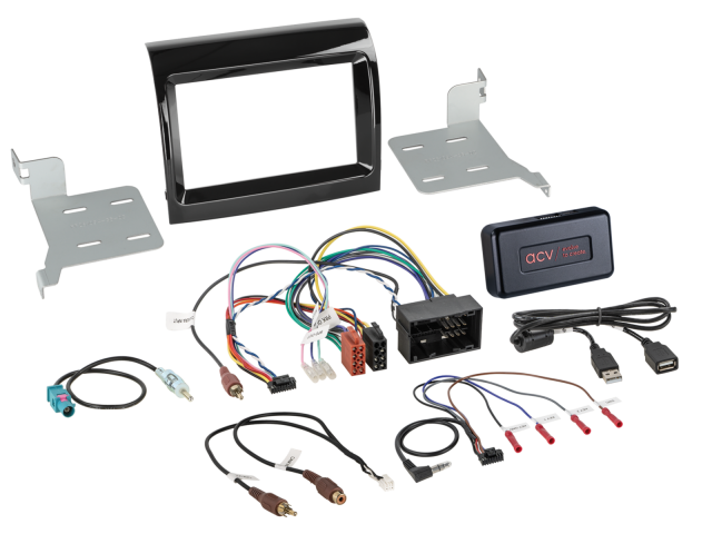 2-DIN Kit + Infodapter Fiat Ducato/ Citroën Jumper/ Peugeot Boxer(250*) 2016-> Pianolak Zwart