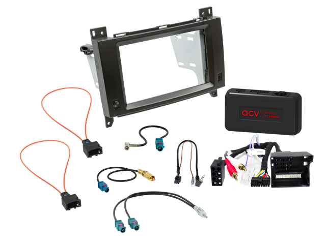 2-DIN Kit met Vak Diverse Mercedes Benz SWI/Analoog/Antenne 