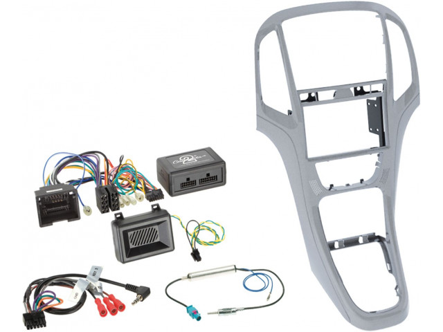 2-DIN Kit + Radio adapter kit Opel Astra 2009-2016 Kleur: Platin Zilver