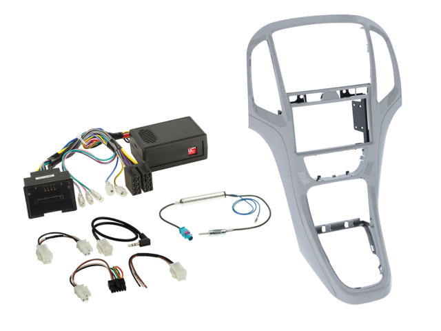 2-DIN Kit + Radio adapter kit Opel Astra 2009-2016 Kleur: Platin Zilver