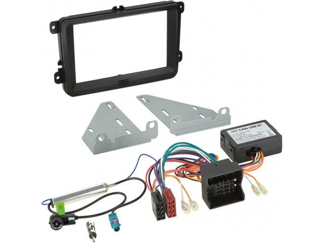 2-DIN Kit Seat - Skoda - Volkswagen - kleur: zwart