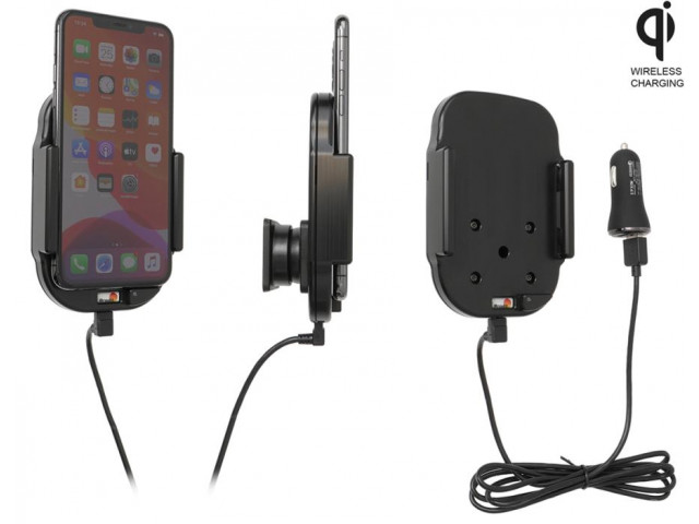 Apple iPhone 11 Pro Max  Qi wireless Actieve verstelbare houder met 12V USB plug