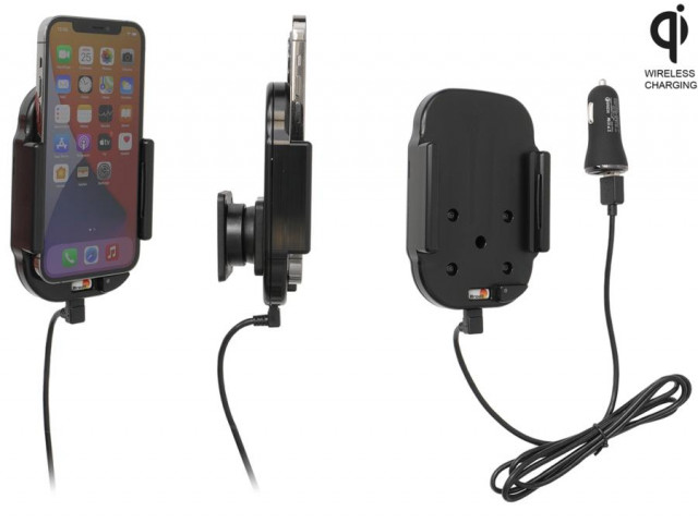 Apple iPhone 12/ 12 Pro  Qi Wireless  Actieve verstelbare houder met 12V USB plug