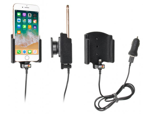 Apple iPhone 8 / SE 2e Generatie 2020 Actieve houder met 12V USB plug (Gestoffeerd)