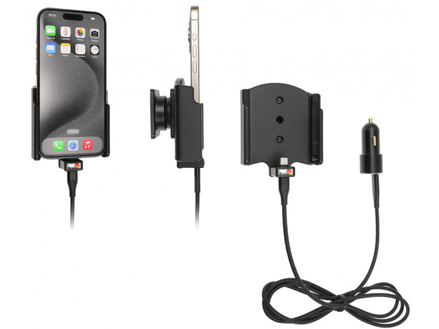 Apple iPhone 15 Actieve houder met 12V USB plug (Gestoffeerd)