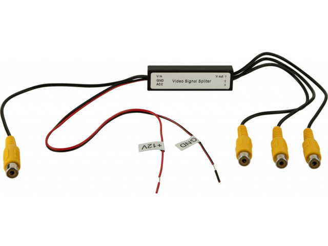 Videosignaalversterker met splitter 3 kanaals 1xCinch>3xCinch
