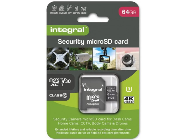64GB Integral Security Micro SD-kaart (Klasse 10) – Snelle, veilige opslag