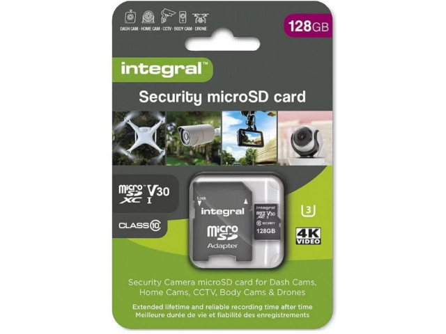 128GB Integral Security Micro SD-kaart (Klasse 10) – Snelle, veilige opslag