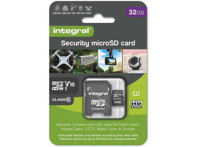 32GB Integral Security Micro SD-kaart (Klasse 10) – Snelle, veilige opslag