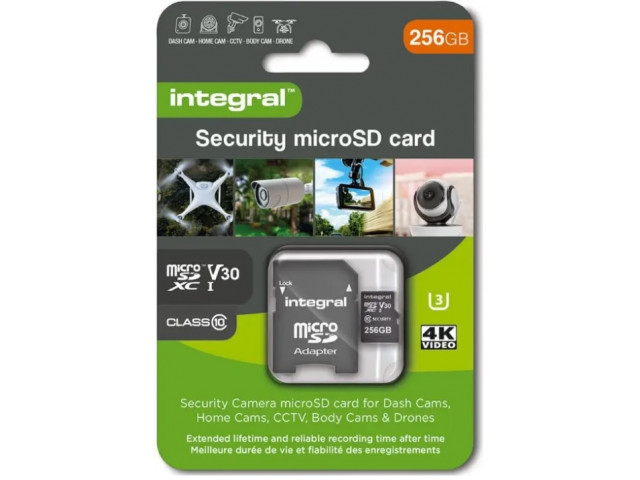256GB Integral Security Micro SD-kaart (Klasse 10) – Snelle, veilige opslag