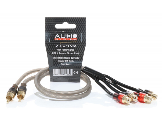 AUDIO-SYSTEM RCA-kabel HIGH-Performance 500mm OFC Y-RCA-kabel (1x plug M en 2x plug F)