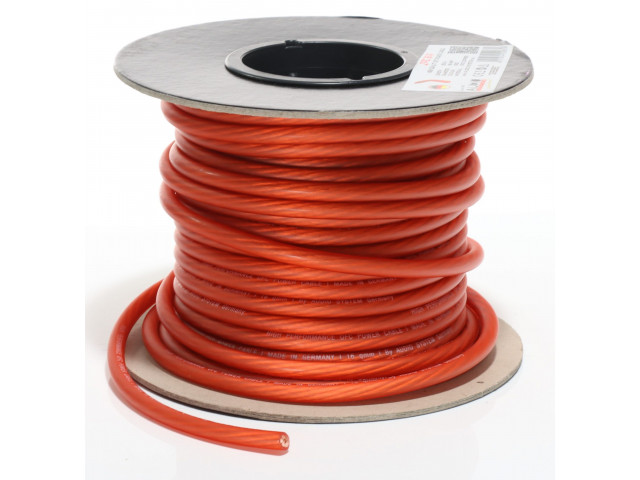 AUDIO SYSTEM HIGH-Performance 16mm² power Kabel Per rol van 25 meter Rood AUDIO SYSTEM HIGH-Performance 16mm² power Kabel Per rol van 25 meter Rood