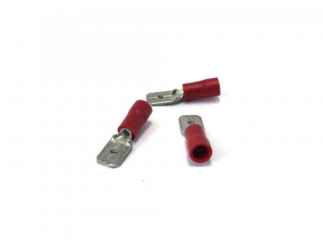 Kabelverbinder geïsoleerd Male rood 6.3 mm / 0.5 - .5 mm² / A: 6mm - B: 0.8mm (100 stuks)