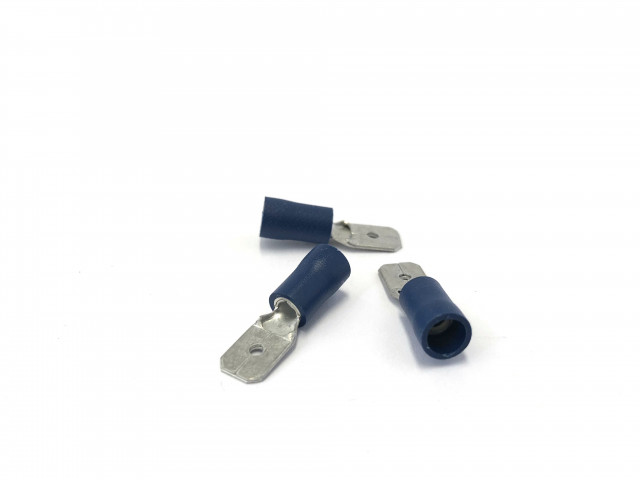 Kabelverbinder geïsoleerd Male blauw 6.3 mm / 1.5 - 2.5 mm² / A: 6mm - B: 0.8mm (100 stuks)